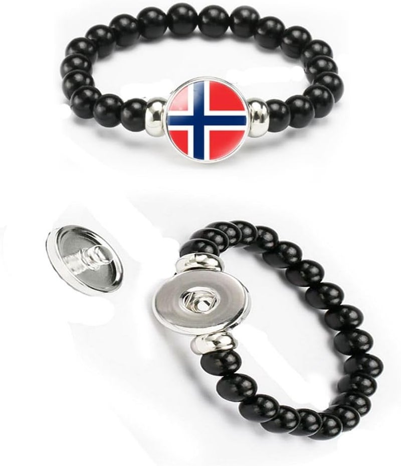 vmcoatdu National Flag Bracelet Elastic Rope Beaded Bracelet Support Your Country Travel Souvenir Gifts for Men Women - Image 4